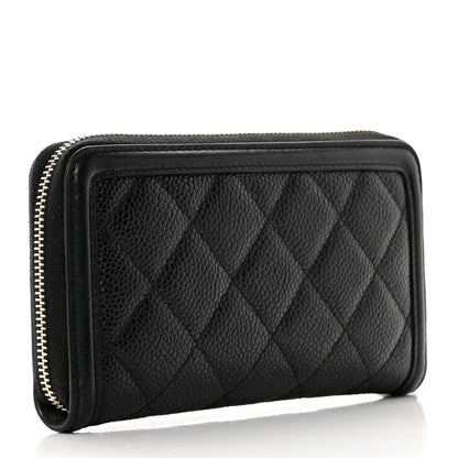 Chanel Caviar Quilted Medium Filigree Zip Around Wallet Black 4 of 11