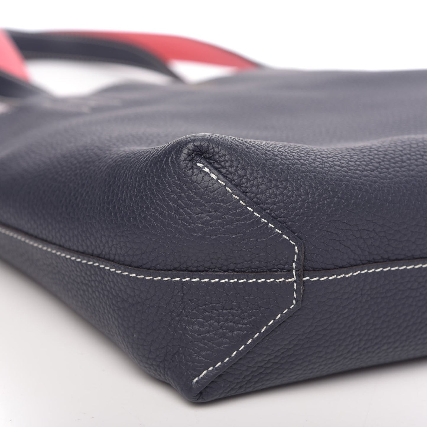 Taurillon Clemence Double Sens 30 Reversible Tote Bleu Nuit Rose Azalee