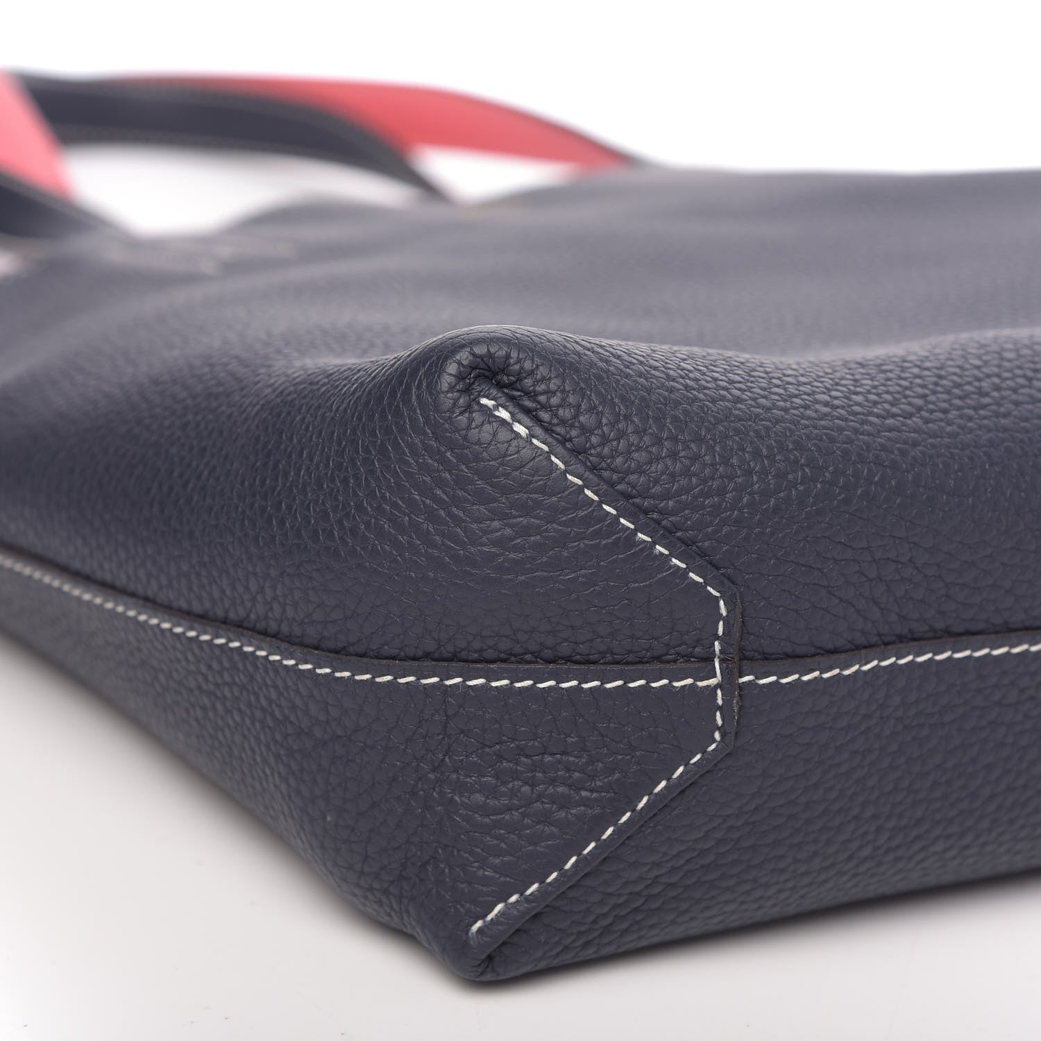 Hermes Taurillon Clemence Double Sens 30 Reversible Tote Bleu Nuit Rose Azalee 12 of 15