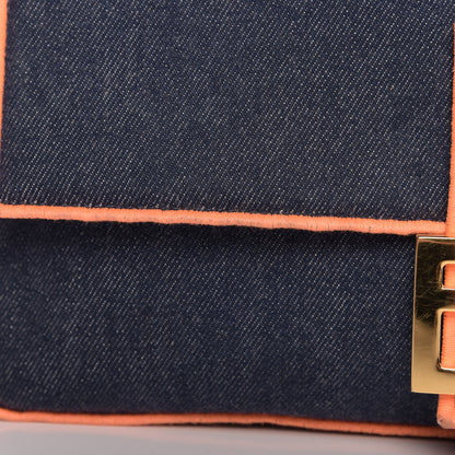 Fendi Denim Large Baguette Blue Arancio Fluo 12 of 15