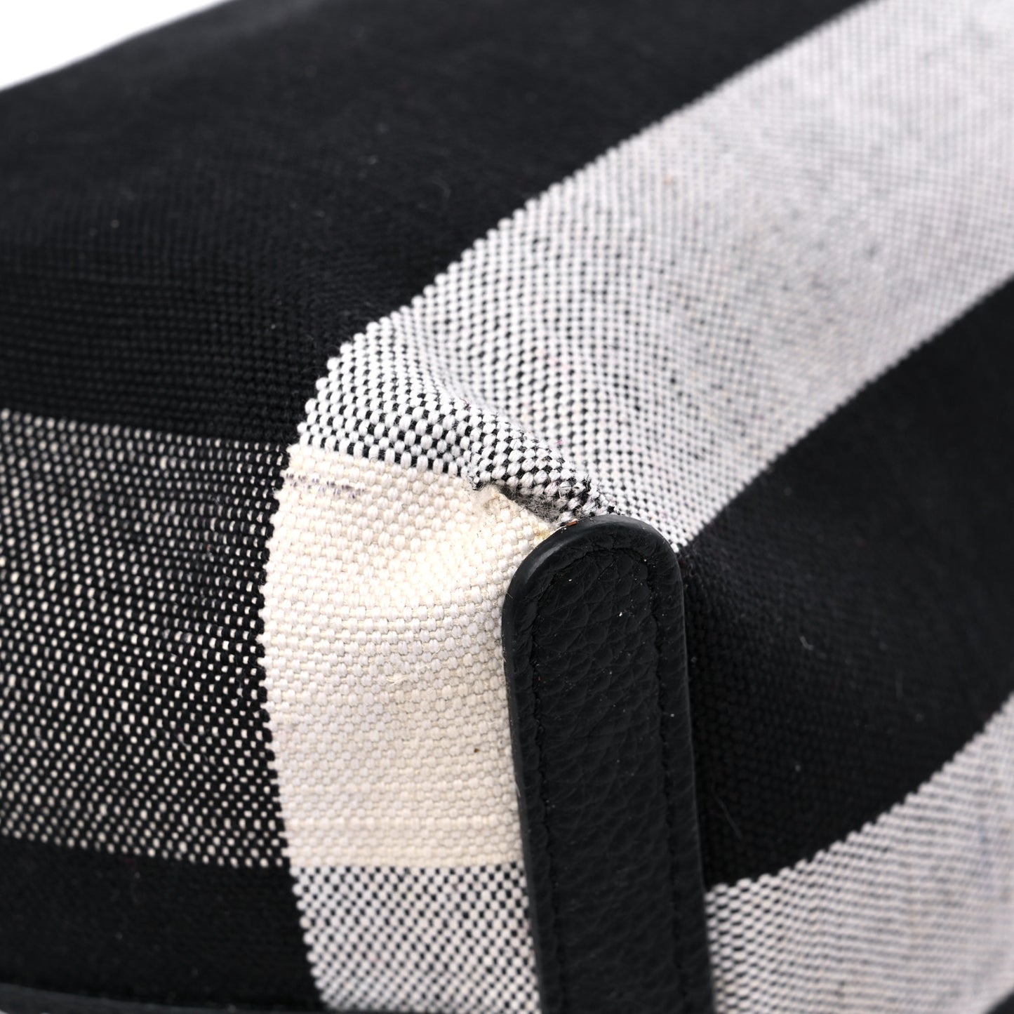Coated Canvas Mega Check Medium Doodle Tote Black White