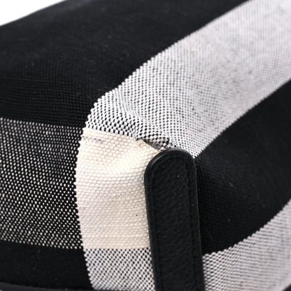 Burberry Coated Canvas Mega Check Medium Doodle Tote Black White 18 of 22