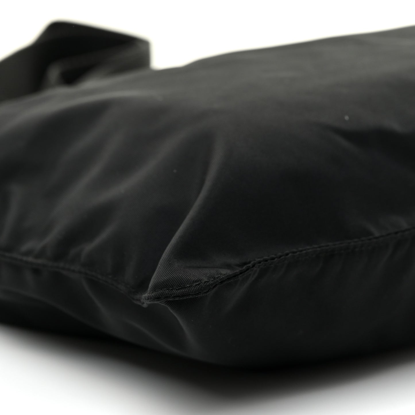 Nylon Saffiano Flat Messenger Bag Black
