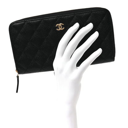 Chanel Caviar Quilted Large Gusset Zip Around Wallet Black 3 of 20