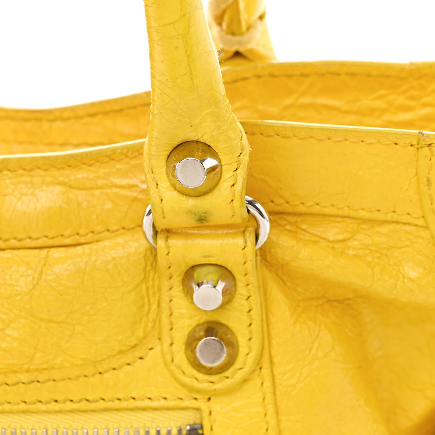 Agneau Classic Silver Hardware City S Jaune Soleil