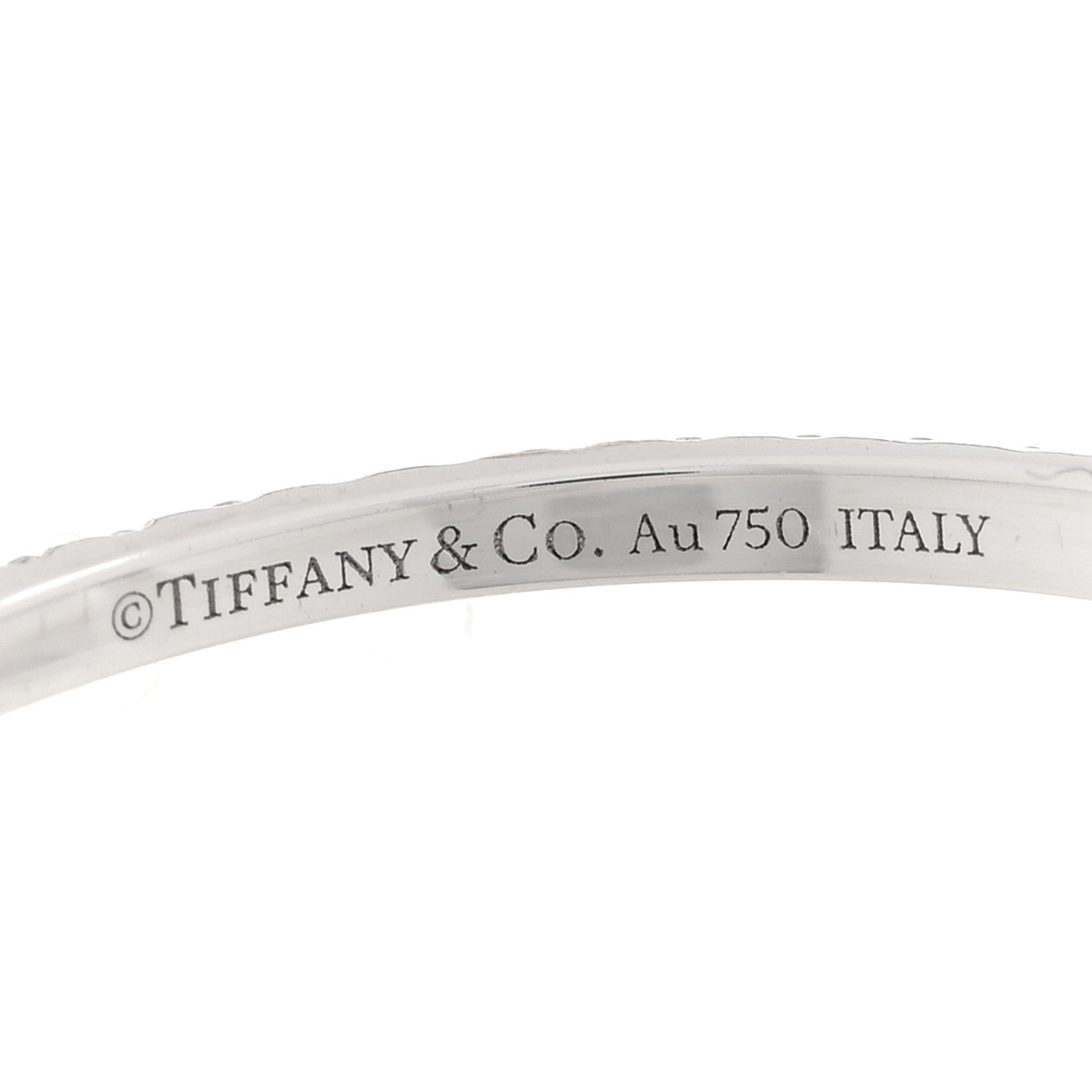Tiffany 18K White Gold Diamond T Wire Pave Ring 54 6.75 4 of 5