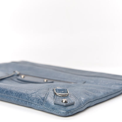 Balenciaga Agneau Classic Hardware Zip Clutch Bleu Jean 9 of 12