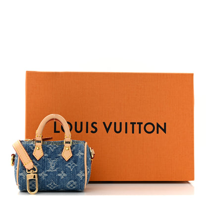 Louis Vuitton Monogram Micro Speedy Bag Charm Denim Sunset Blue 7 of 7