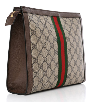 Gucci GG Supreme Monogram Web Ophidia Pouch Brown 3 of 10