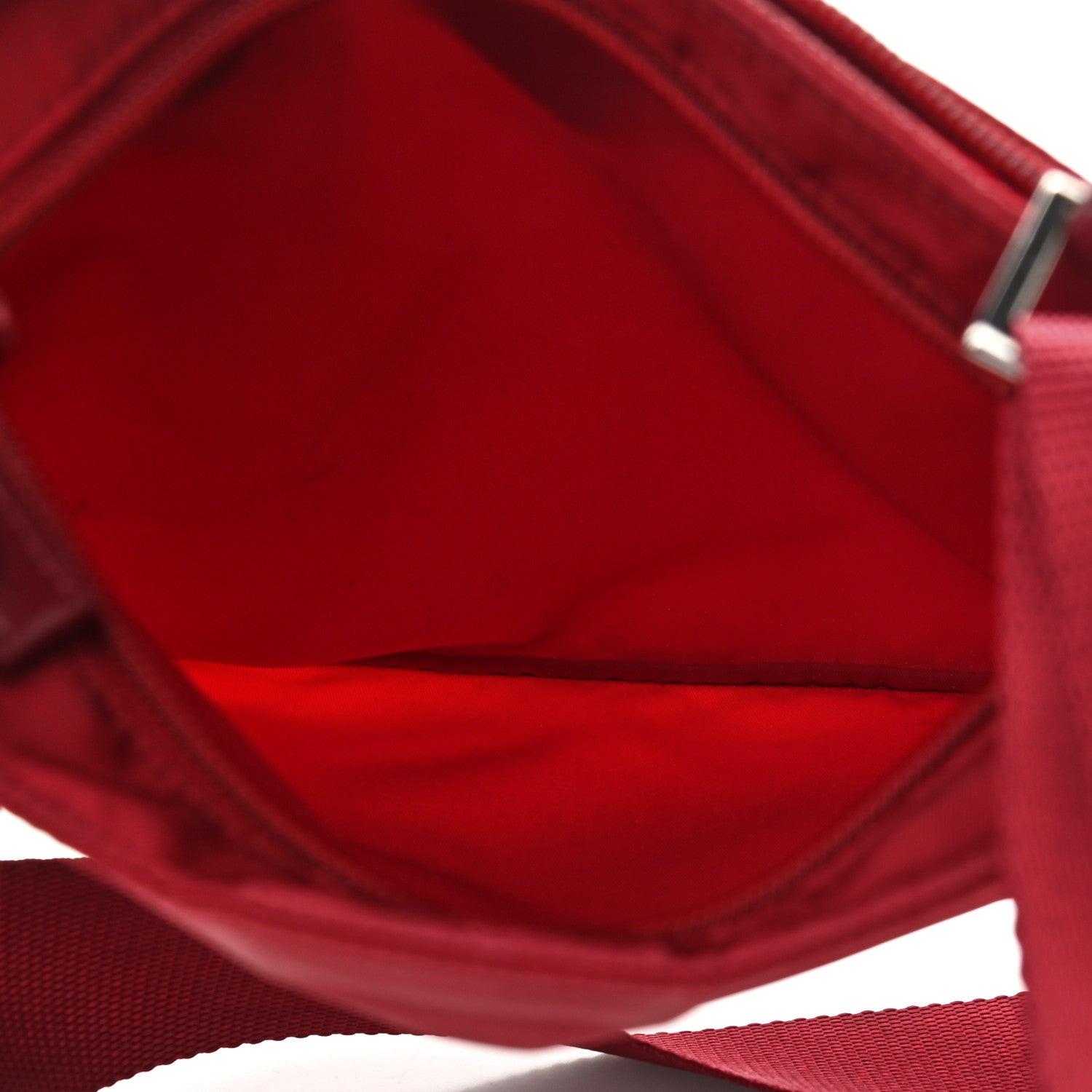 Prada Nylon Flat Messenger Bag Cherry 6 of 13