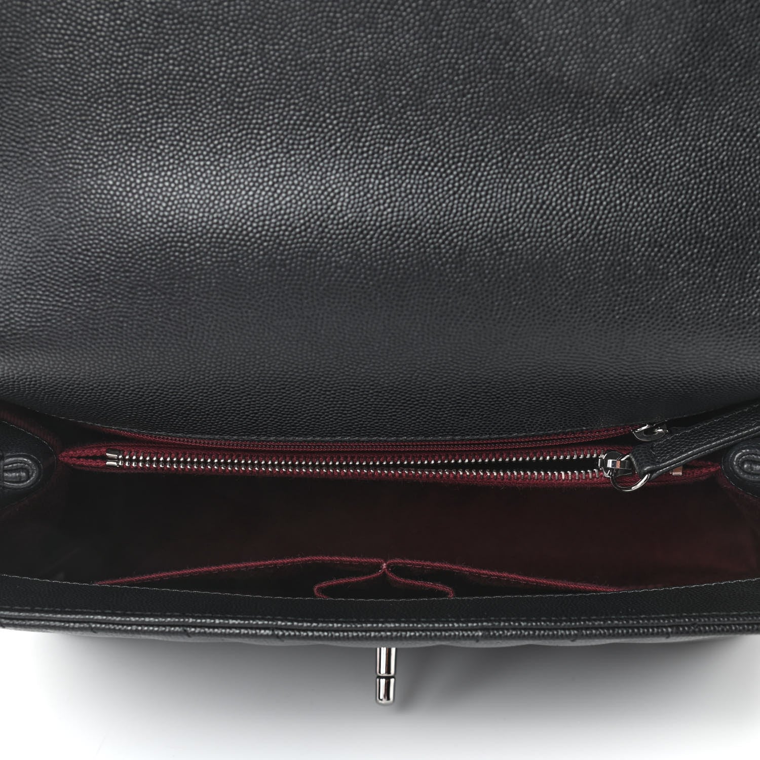 Chanel Caviar Chevron Quilted Small Coco Handle Flap Black 4 of 4