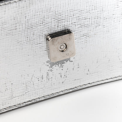 Fendi Vitello Mirror Elite Tube Wallet on Chain Silver 9 of 10