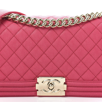 Chanel Caviar Quilted Medium Boy Flap Fuchsia 10 of 10