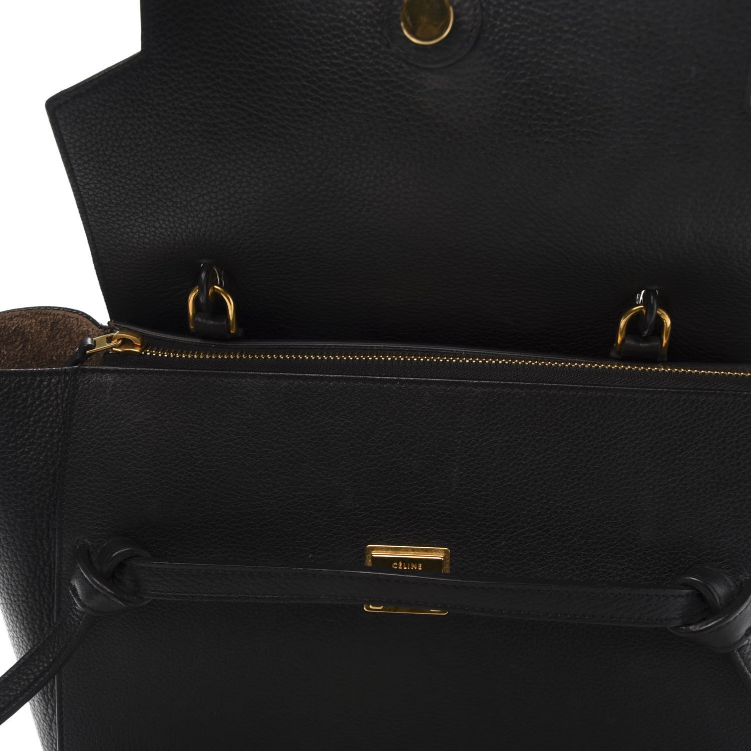 Celine Drummed Calfskin Mini Belt Bag Black 10 of 11