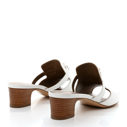 Hermes Goatskin Candy Sandals 38.5 White 4 of 10