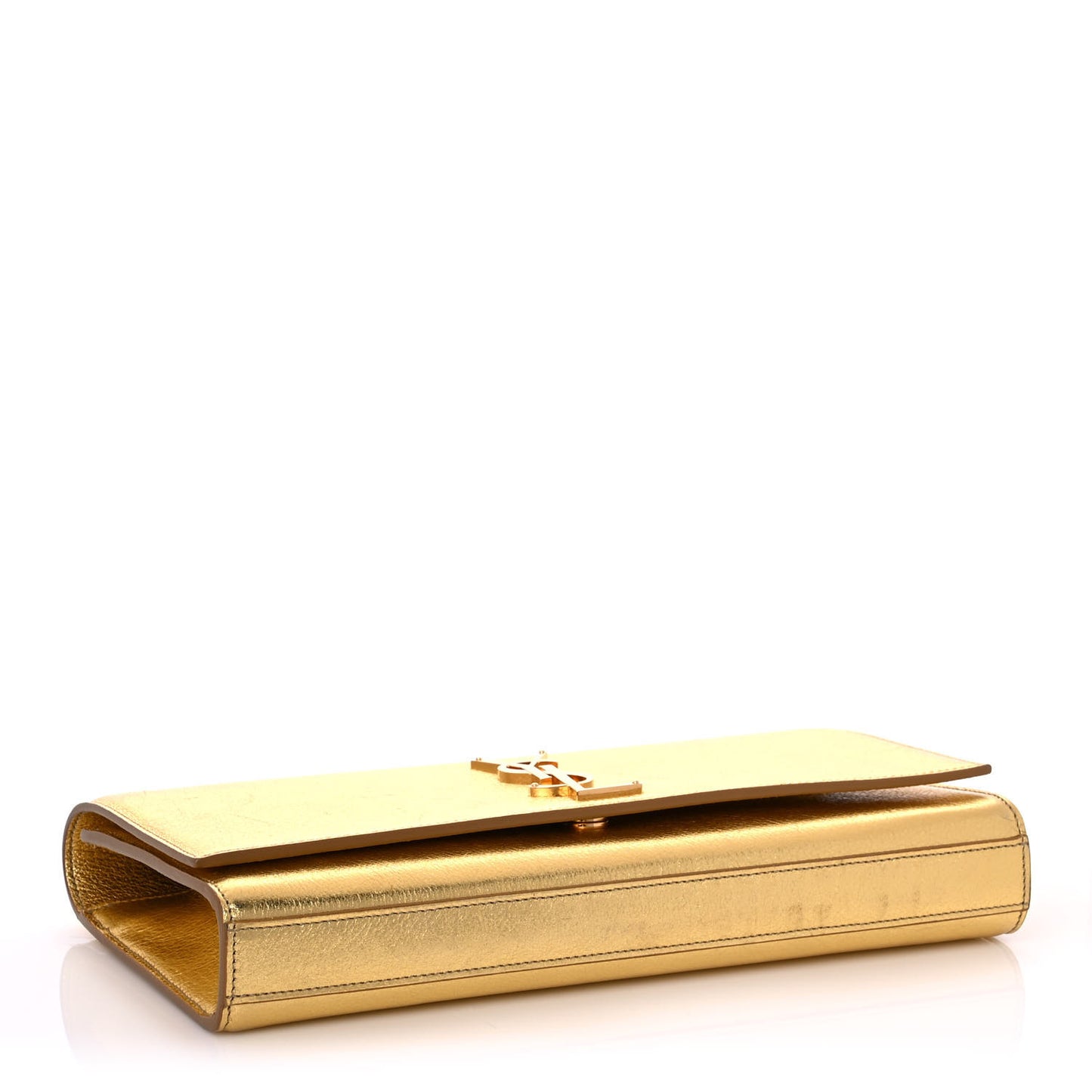 Metallic Textured Calfskin Classic Monogram Cassandre Clutch Gold