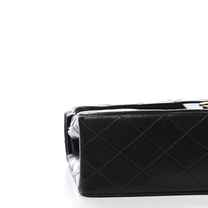 Chanel Lambskin Quilted Medium Double Flap Black 14 of 17