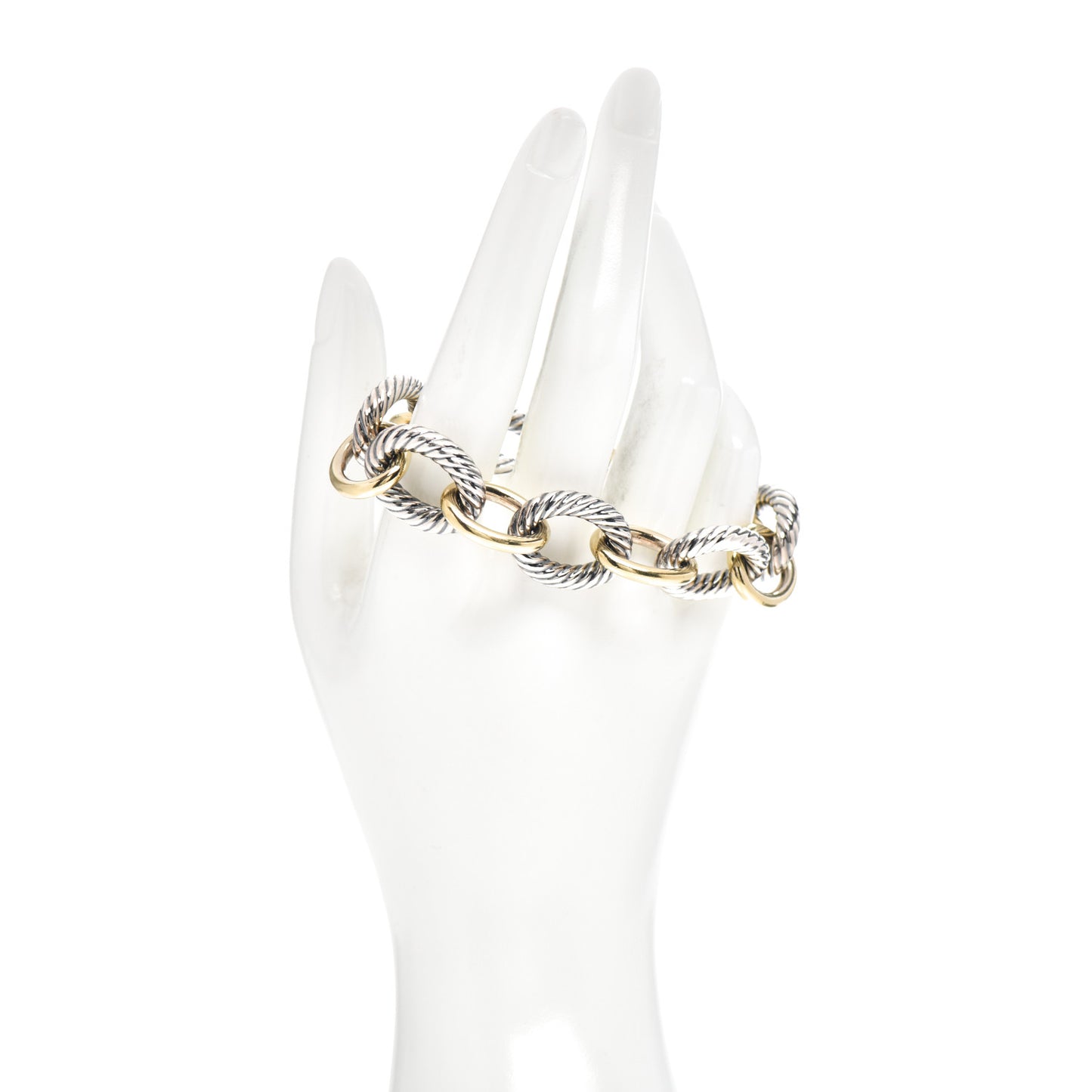 Sterling Silver 18K Yellow Gold 17mm Extra Large Oval Link Bracelet