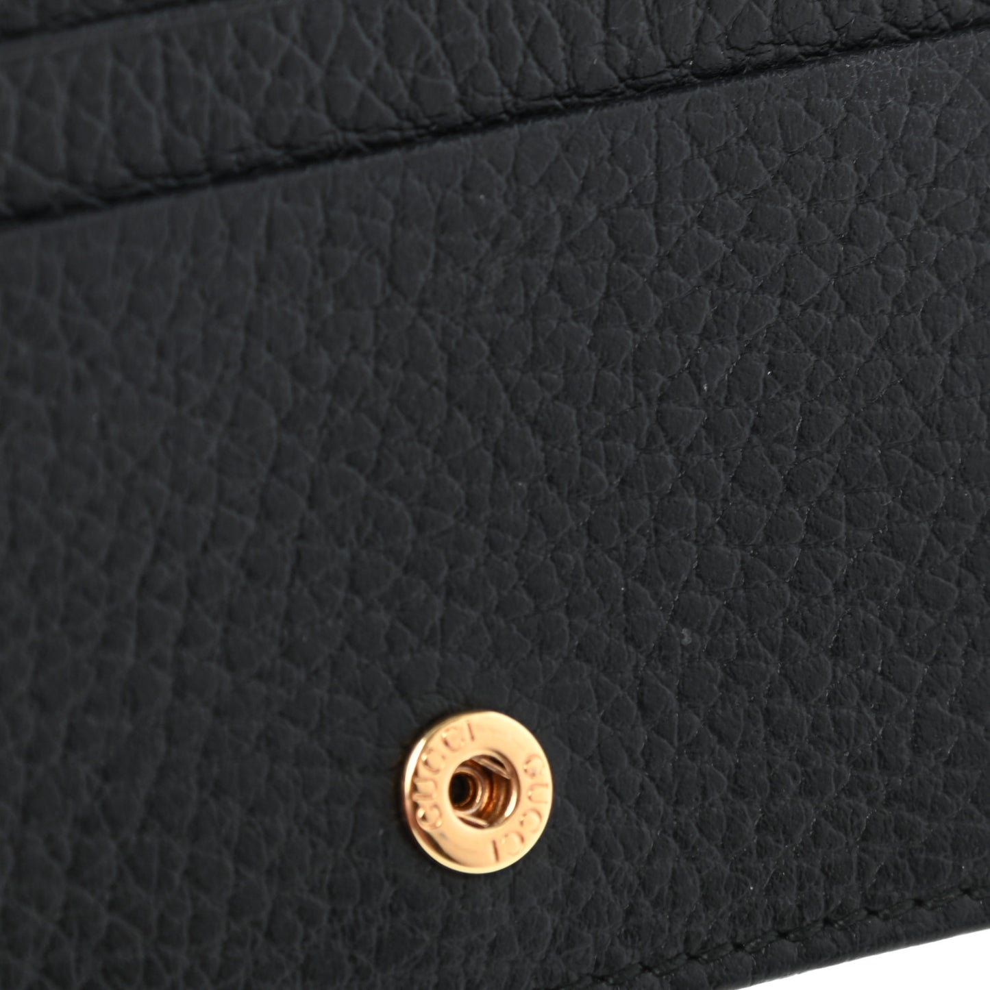 Pebbled Calfskin GG Marmont Card Case Black