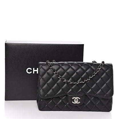 Chanel Caviar Quilted Jumbo Single Flap Black 11 of 11