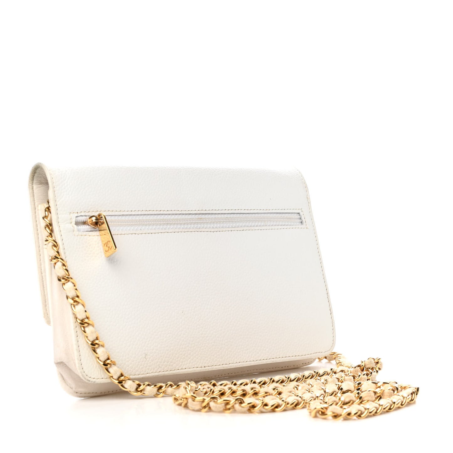 Caviar Timeless CC Wallet on Chain WOC White