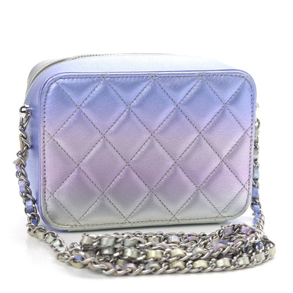 Chanel Metallic Gradient Calfskin Quilted Camera Case Blue Yellow Purple 3 of 9