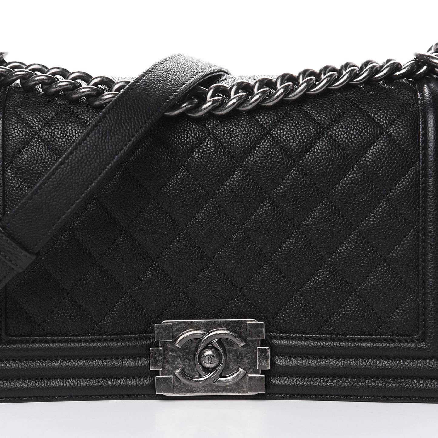 Caviar Quilted Medium Boy Flap Black