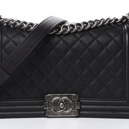 Chanel Caviar Quilted Medium Boy Flap Black 13 of 14