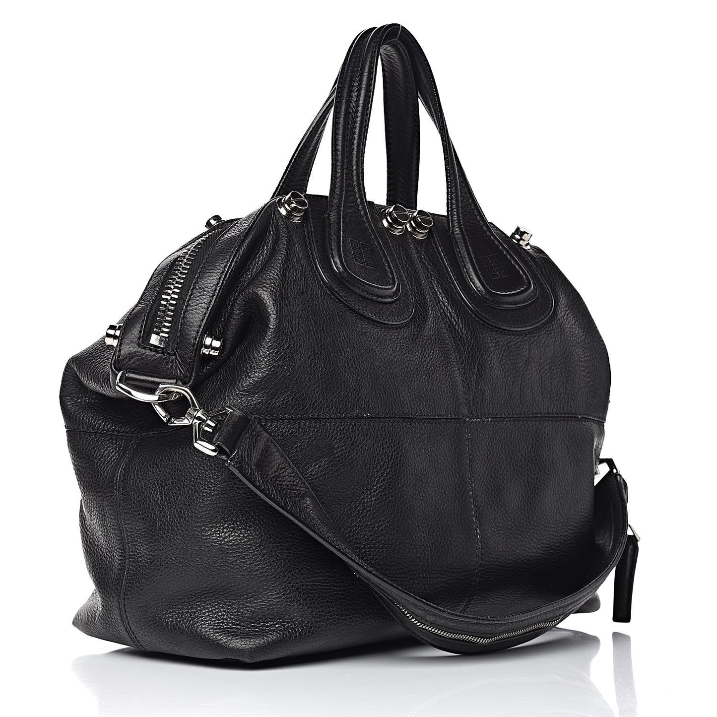 Waxed Calfskin Medium Studded Nightingale Black