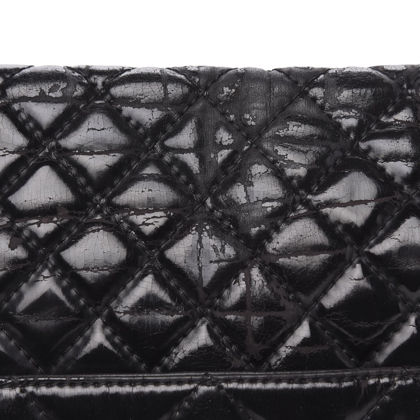 Vinyl Quilted In the Business Flap Bag Black