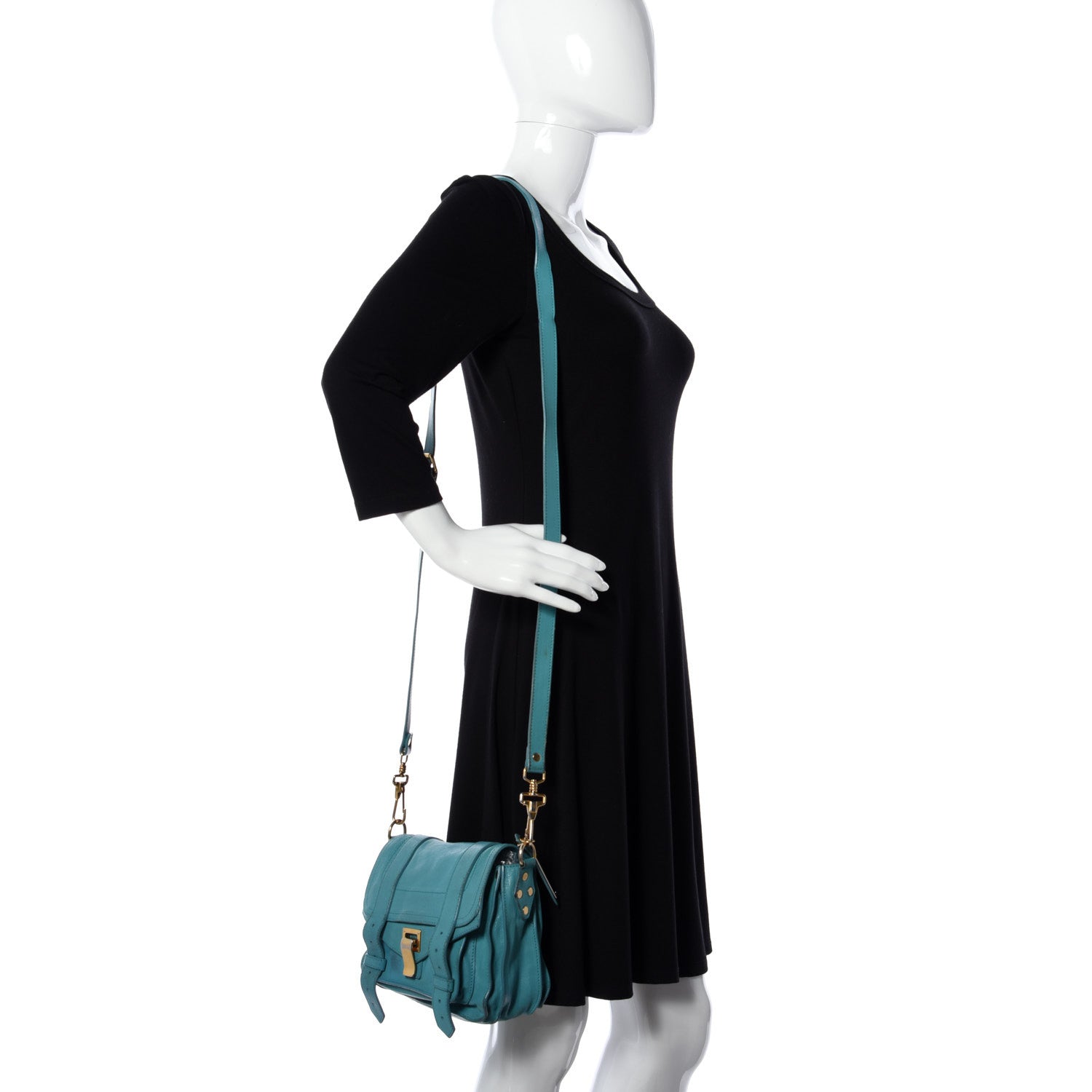 Proenza Schouler Lambskin PS1 Mini Pouch Messenger Bag Lagoon 2 of 12