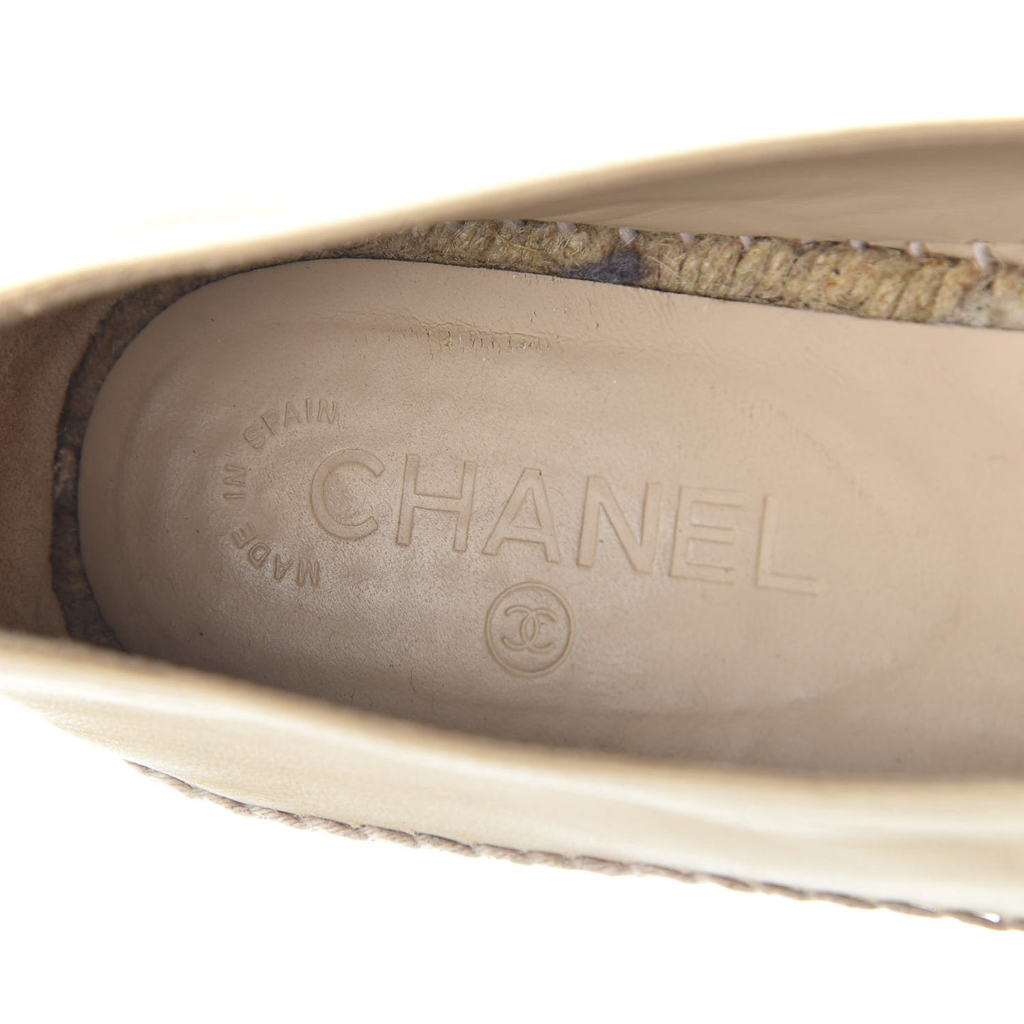 Lambskin CC Espadrilles 41 Beige Black