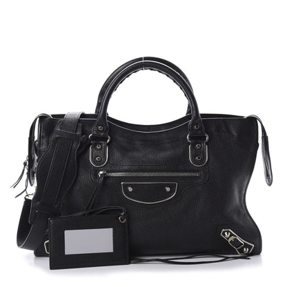 Balenciaga Chevre Silver Metallic Edge Hardware City Black 1 of 10