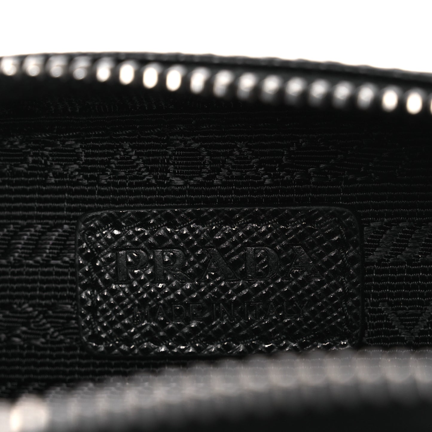 Saffiano Travel Metal Triangle Logo Mini Pouch Shoulder Bag Black