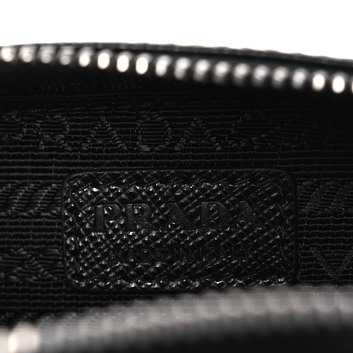 Prada Saffiano Travel Metal Triangle Logo Mini Pouch Shoulder Bag Black 6 of 10