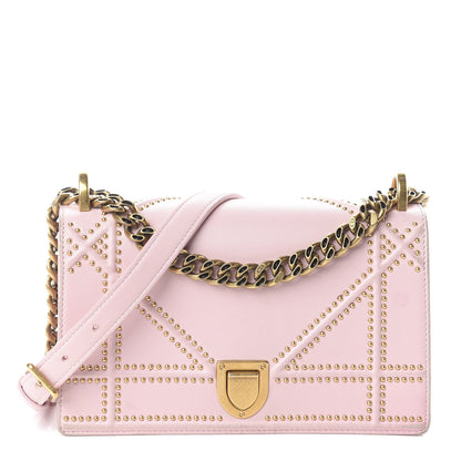 Christian Dior Lambskin Studded Small Diorama Flap Bag Pink 1 of 8
