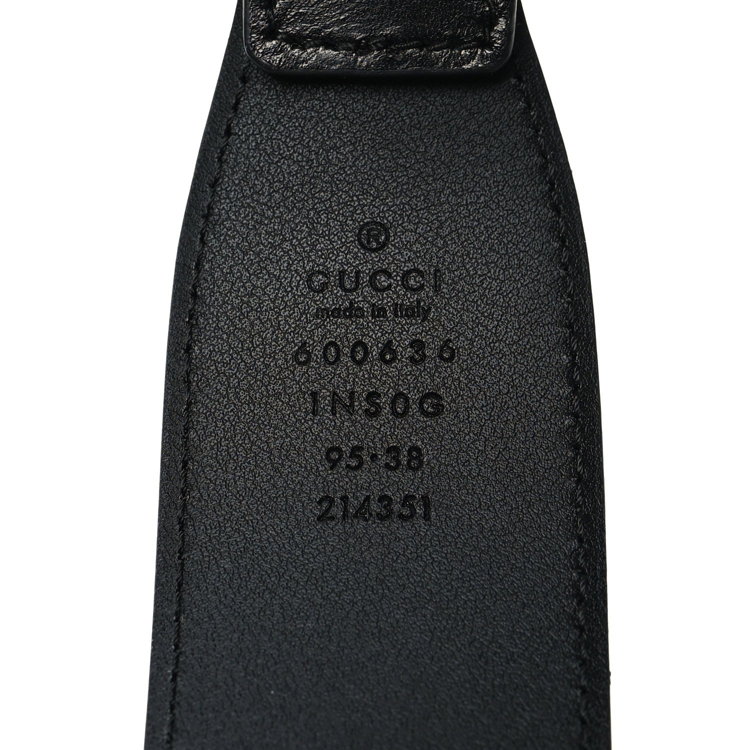 Gucci Efesto Leather Horsebit 25mm Belt 95 38 Black 6 of 6