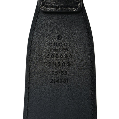 Gucci Efesto Leather Horsebit 25mm Belt 95 38 Black 6 of 6