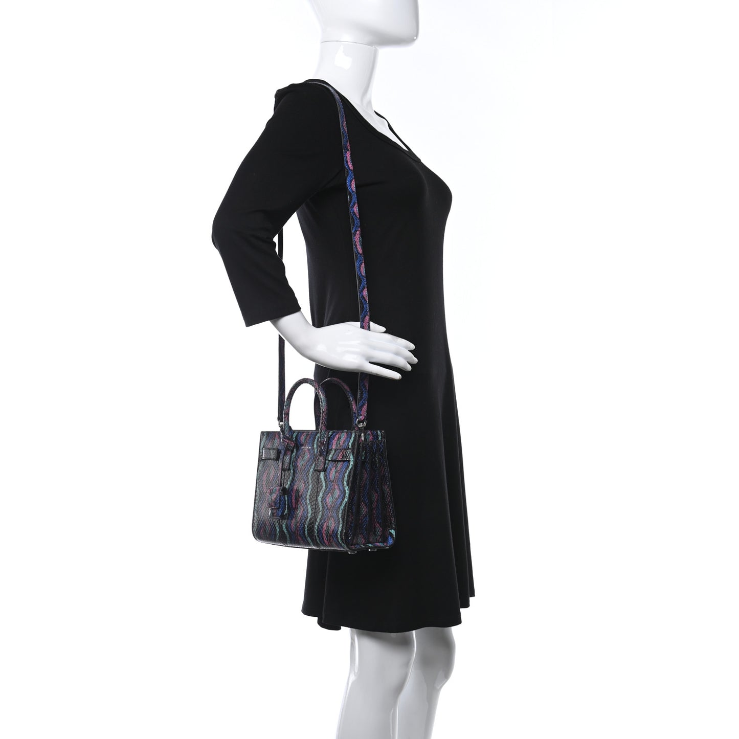 Snakeskin Curvy Stripe Nano Sac De Jour Multicolor