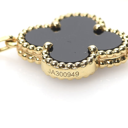 Van Cleef & Arpels 18K Yellow Gold Black Onyx 5 Motifs Vintage Alhambra Bracelet 5 of 7