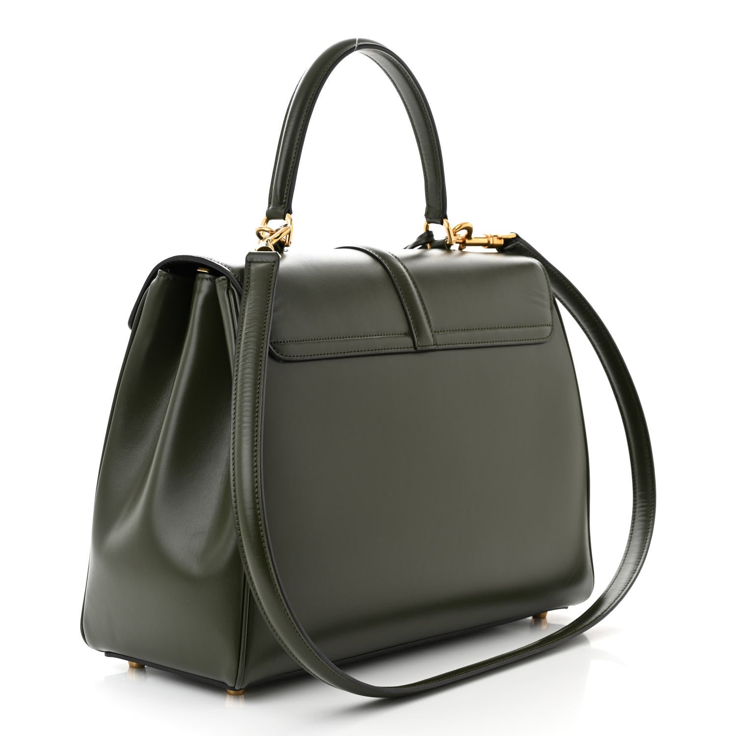Celine Satinated Calfskin Medium 16 Top Handle Bag Khaki 3 of 12