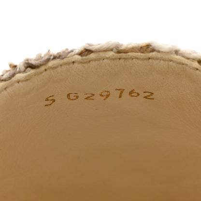 Chanel Tweed Lambskin CC Espadrilles 35 Beige 7 of 12