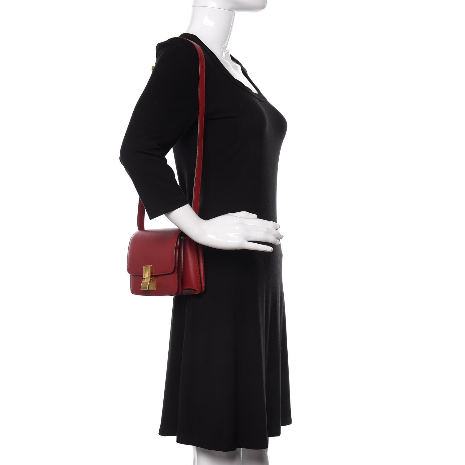 Celine Smooth Calfskin Small Classic Box Flap Bag Red 2 of 10