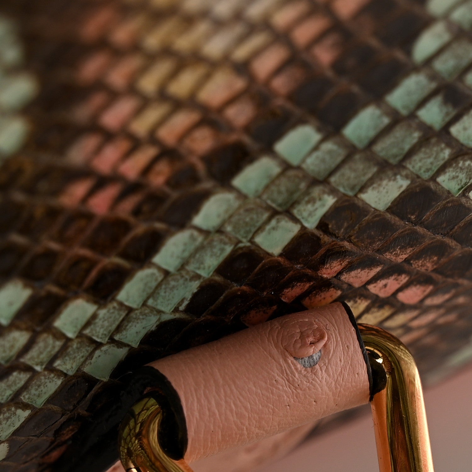 Gucci Snakeskin Ostrich Calfskin Small Jackie 1961 Hobo Pink Multicolor 14 of 15