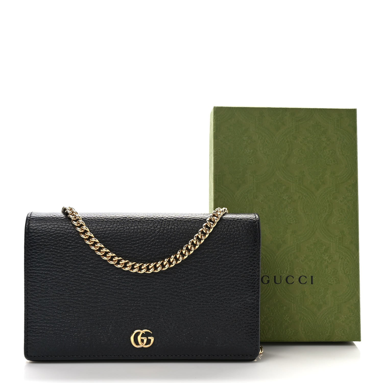 Gucci Calfskin Mini GG Marmont Chain Wallet Black 11 of 11