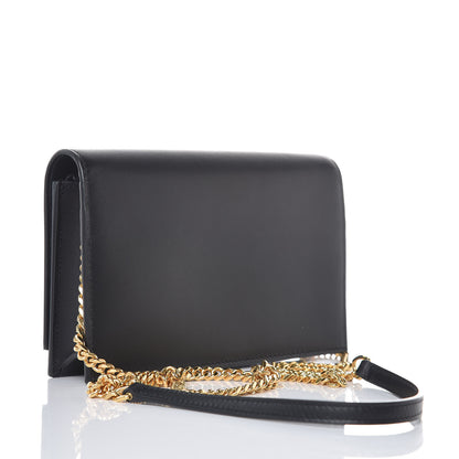Saint Laurent Smooth Calfskin Classic Monogram Kate Tassel Chain Wallet Black 3 of 8