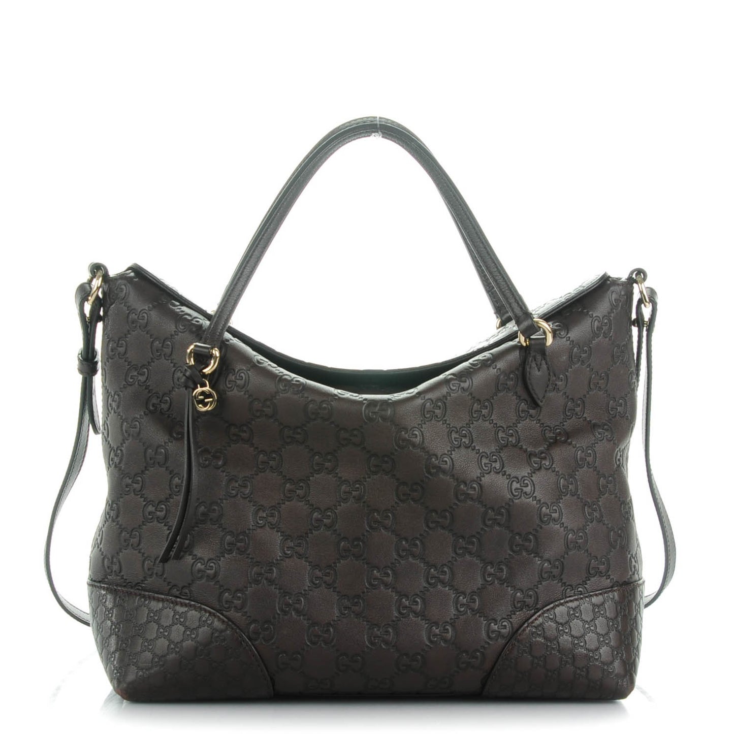 Guccissima Medium Bree Foldover Tote Chocolate