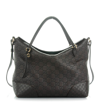 Gucci Guccissima Medium Bree Foldover Tote Chocolate 1 of 8