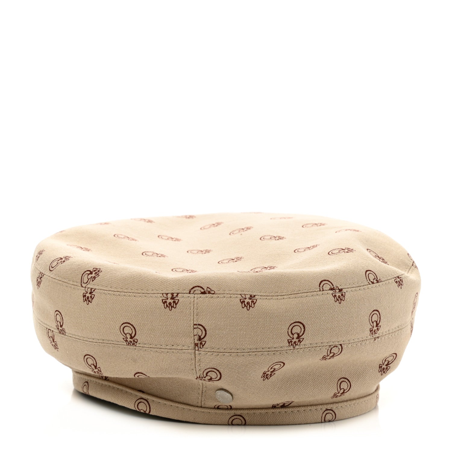 Hermes Denim Saint Honore Cliquetis Beret Hat 57 Beige Argile 6 of 9