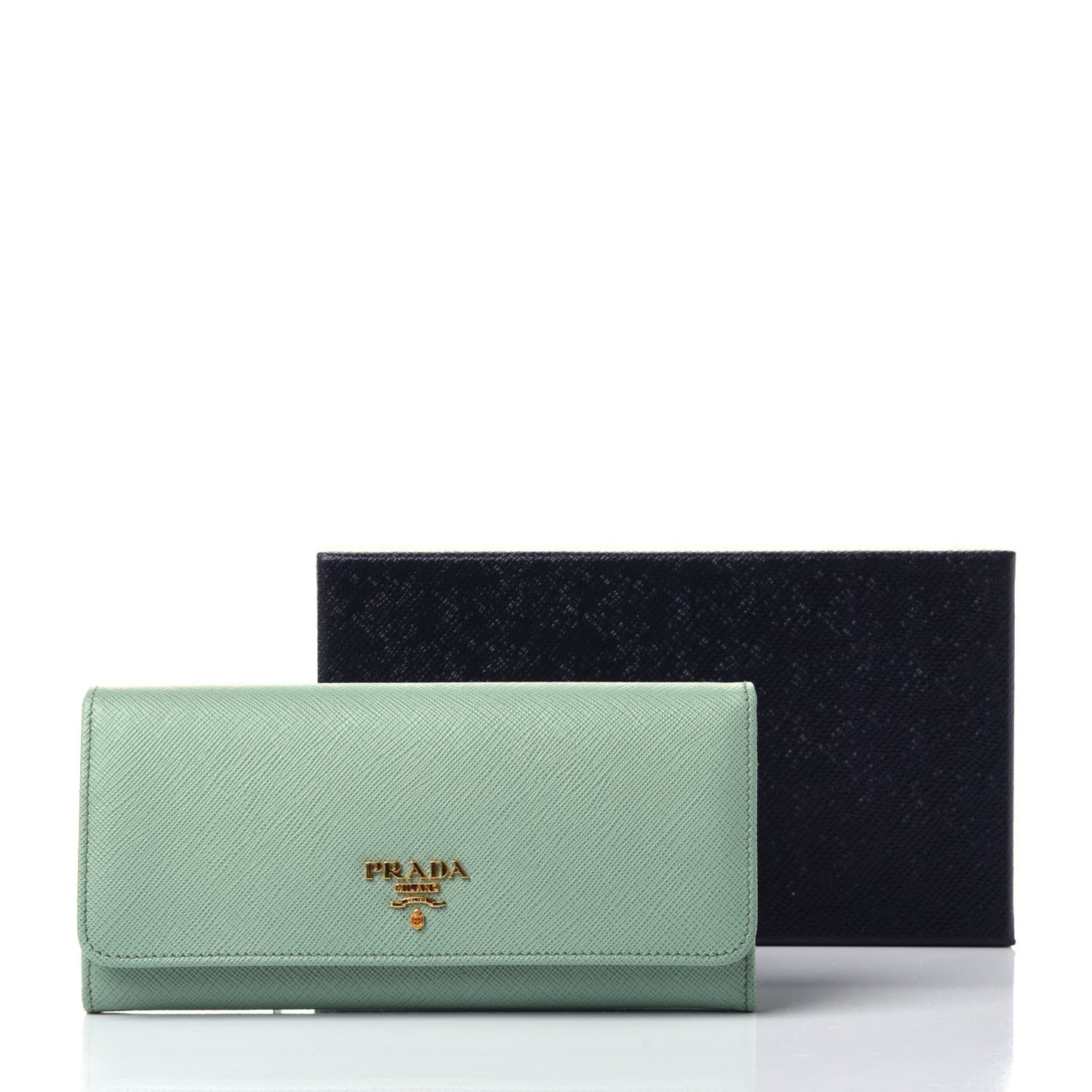 Saffiano Metal Continental Flap Travel Wallet Acquamarina
